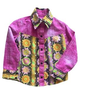Kids Pink Floral Button-Down Shirt